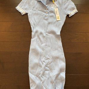 NWT Meshki Cece Baby Blue Polo Bodycon Mini Dress